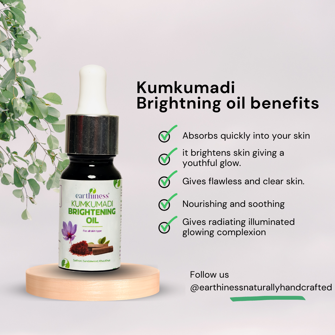 Organic Kumkumadi Brightening Oil with Herbs & Mulethi For Blemish Free Skin