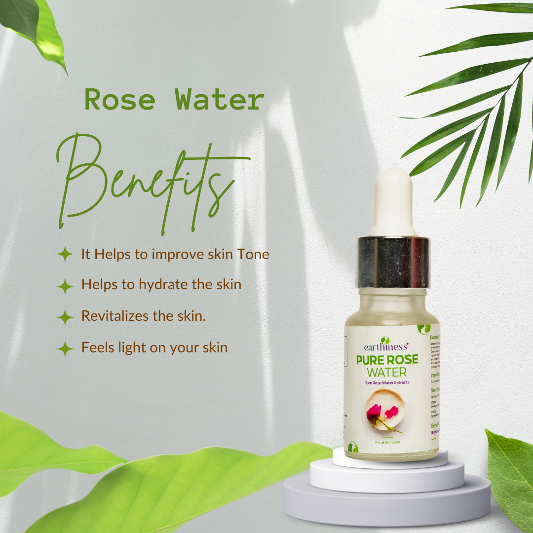 Organic Pure Rose Water With Rose & Vetiver For Hydrating Skin