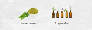 Henna Leaves , 5 types of oil