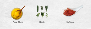 pure ghee, herbs, saffron