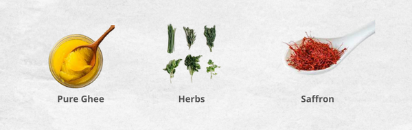 pure ghee, herbs, saffron