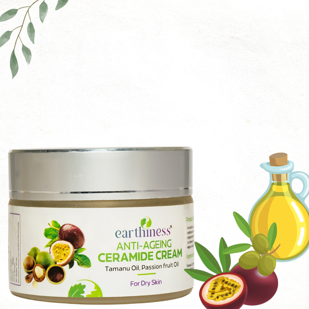 Organic Anti Ageing Ceramide Cream with Pomegranate Oil & Green Seed Oil For Flawless Skin