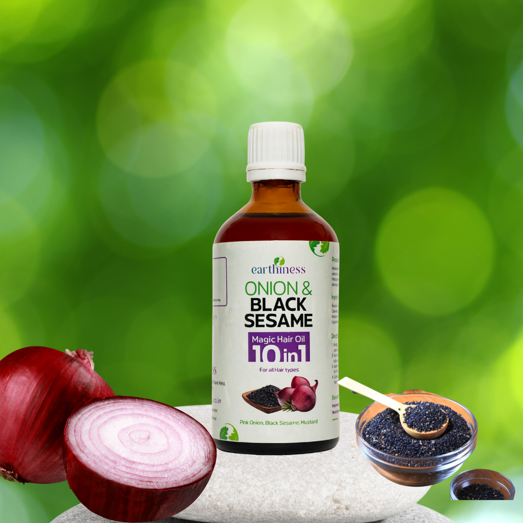 Onion & Black Sesame 10-in 1 Magic Hair Oil with Ashwagandha & Hibiscus For Boost Hair Growth